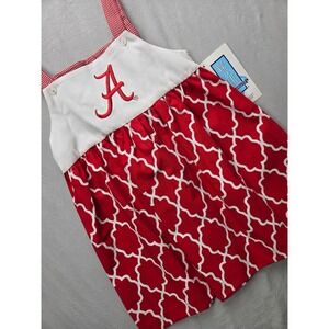 Collegiate Alabama Crimson Tide Embroidered Bow Smocked Baby Dress Size 3 Month